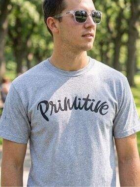 Primitive Gray Short Sleeve Tee Casual Streetwear